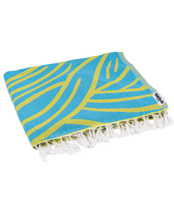 Sand Cloud Discovery Shark Week Tiger Shark Towel folded view