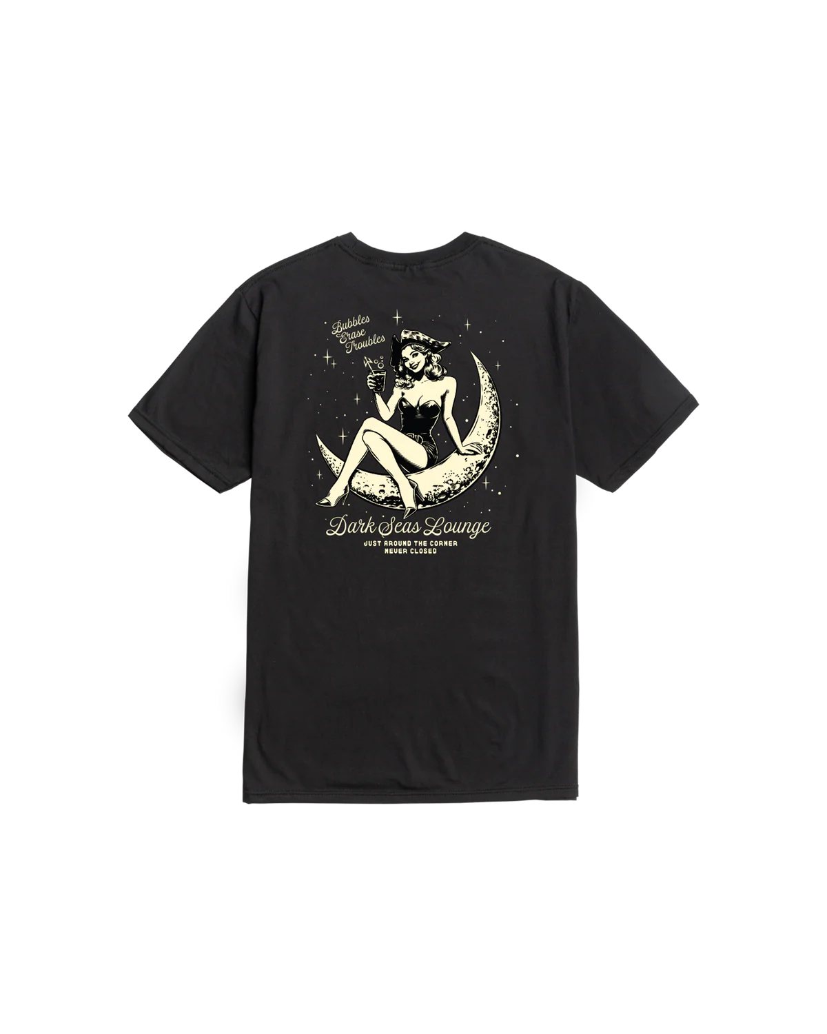 Close-up of Dark Seas Moon Maiden Premium T-Shirt graphic print