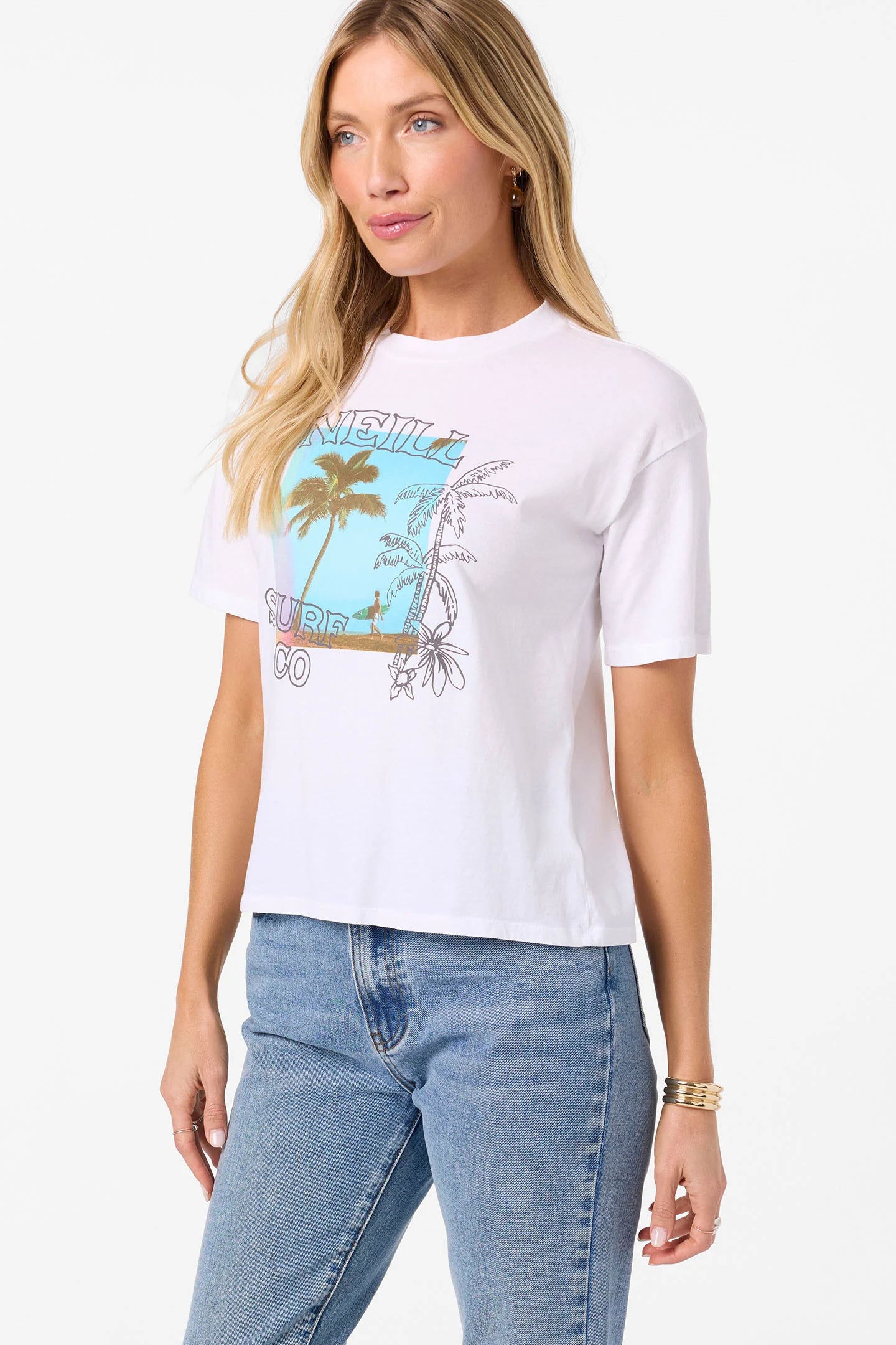 O'Neill Doodles Easy Tee women's graphic t-shirt front view