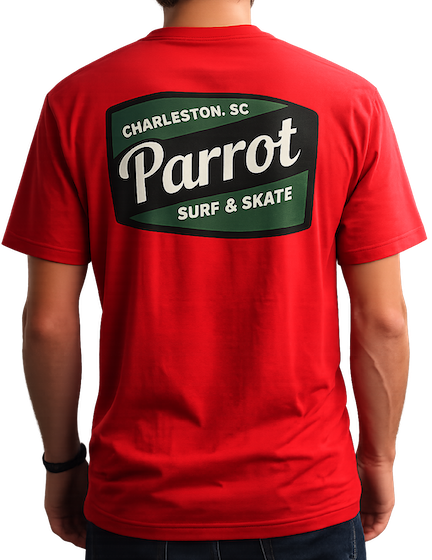 Explore a coleção de camisetas da Parrot Surf & Skate em Mount Pleasant, Carolina do Sul, capturando a essência da cultura surfista costeira com cada design.