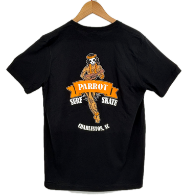 Parrot Surf Shop Hula Girl Halloween Tee – Limited Edition Coastal Graphic T-Shirt