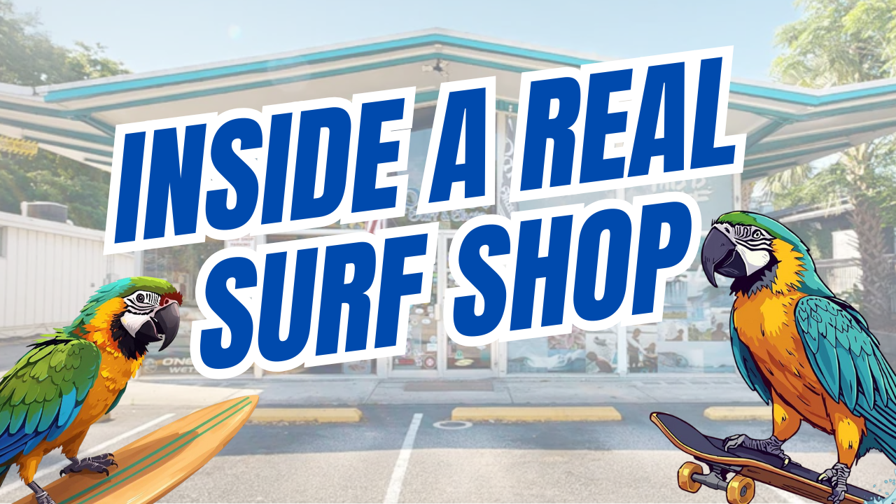 Load video: Take a walk through Parrot Surf &amp; Skate — a surf and skate shop founded in 2000 and built around coastal culture, curated gear, and a love for life by the water. From boards and footwear to Parrot Originals, this video offers a look inside the shop and the community behind it.