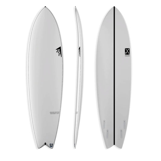 Firewire Seaside and Beyond Thunderbolt 6'8" surfboard, versatile quad midlength 40.9L