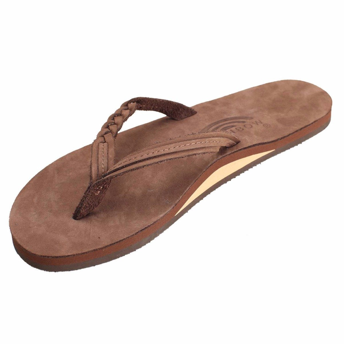 Rainbow Women’s Flirty Braidy 301 sandals, dark brown braided leather size XL