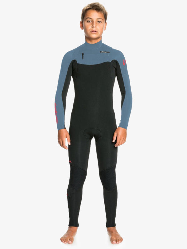 Quiksilver Everyday Sessions 4/3 BZ boys wetsuit, black youth full suit size 14