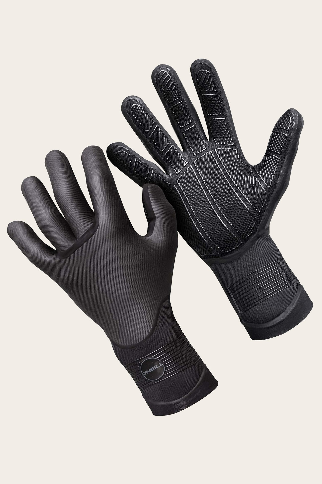 O'Neill Psycho Tech 5mm Gloves, black neoprene surf gloves size S